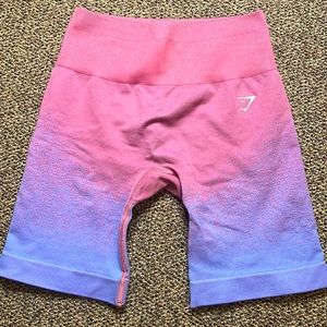 Rose Pink / Light Blue Gymshark Adapt Ombre Seamless Cycling Women's Shorts XS